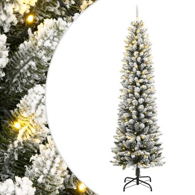 Aghana Digitals 94.5 in Pre-lit Artificial Christmas Tree with Warm White LED Lights, Flocked Snow,