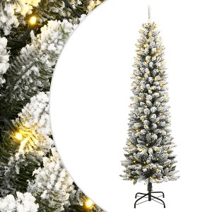 Aghana Digitals 94.5 in Pre-lit Artificial Christmas Tree with Warm White LED Lights, Flocked Snow, - 1 of 4