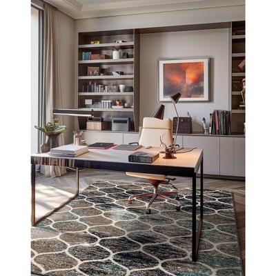 Blue Multi 8' x 10' Trellis Synthetic Area Rug