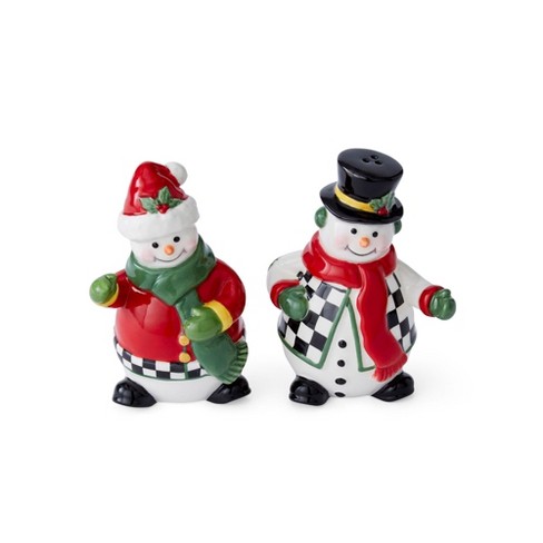 Spode Christmas Tree Figural Snowman Salt and Pepper - image 1 of 4