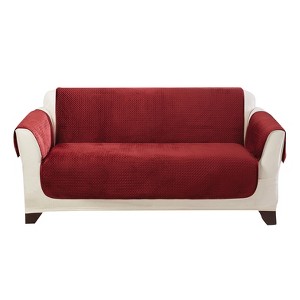 Elegant Pick Stitch Loveseat Furniture Protector Paprika - Sure Fit, Red