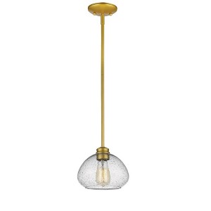 Amon Collection Oblate Glass Pendant Light - Vintage Inspired, Dimmable, 1 Bulb, 100W - 1 of 4