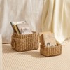 Itopfox Small Wicker Baskets for Organizing, Recycled Paper Rope Storage Basket Container Bins for Shelves Bathroom Cupboards Drawer - 3 of 4