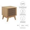 Modway Render Record Display Stand, Mid-Century Modern Wood Cabinet with Hinged Door in Oak – Vinyl Storage Organizer Shelf - 2 of 4