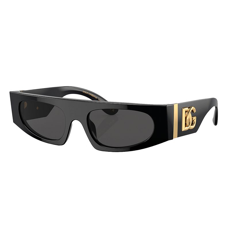Dolce & Gabbana DG 4411 501/87 Womens Rectangle Sunglasses Black/Gold 54mm, 1 of 4
