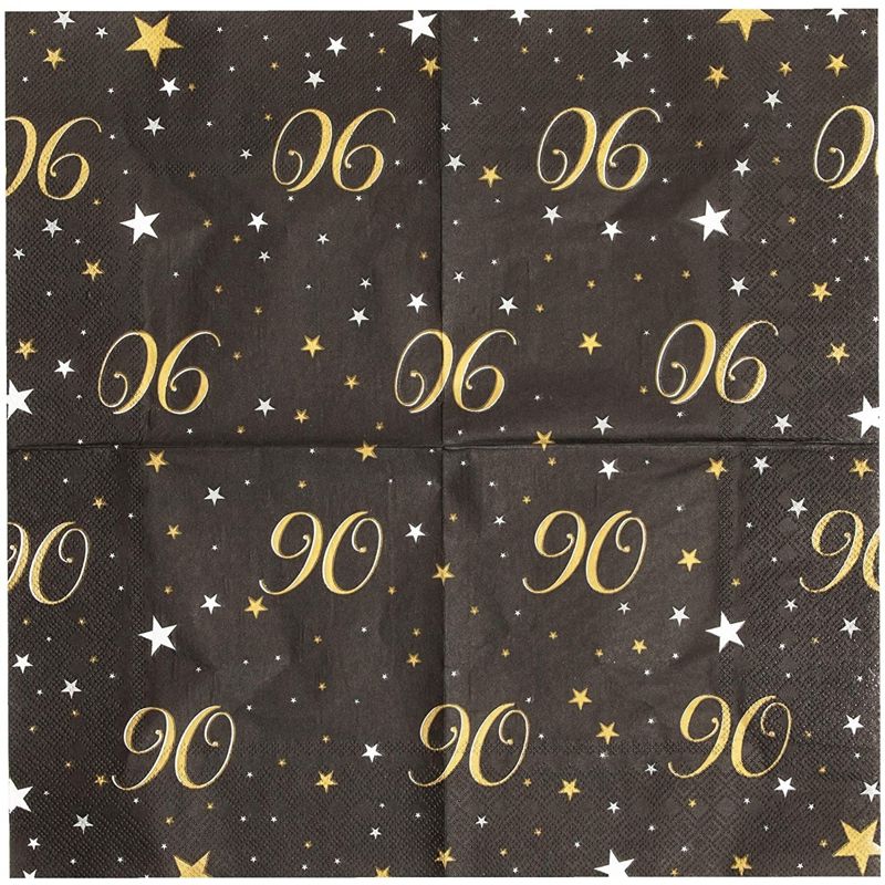 Sparkle and Bash 100 Pack 90th Birthday Paper Luncheon Napkins for 90 Years Celebration, Anniversary Party, 6.5", 5 of 8