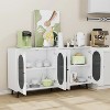LunaLulinlk Modern Accent Sideboard Cabinet with Acrylic Doors, Freestanding Storage Cupboard Console Table for Kitchen，White - 3 of 4