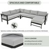 YOOCOZZ Outdoor U-Shaped Modular Aluminum Sofa Set with Thick Cushions, 6 Seats - 2 of 4