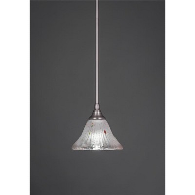 Toltec Lighting Any 1 - Light Pendant in  Brushed Nickel with 7" Frosted Crystal Shade