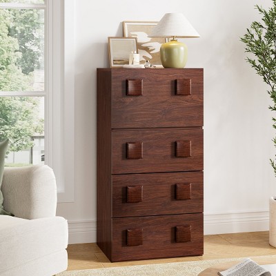 WOWLIVE 4 - Drawer Dresser for Bedroom, Chest of Drawers with Sturdy Structure, Living Room, Office