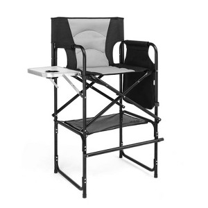 Karl Home 30in Portable Folding Director Chair Makeup Artist Chair with Side Table - 1 of 4