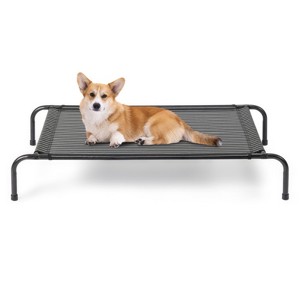 DSVIMOY Outdoor Pet Bed with 4 Legs, Portable Pet Bed for Camping, Hiking, Black & White, 43"*26"*8" - 1 of 4