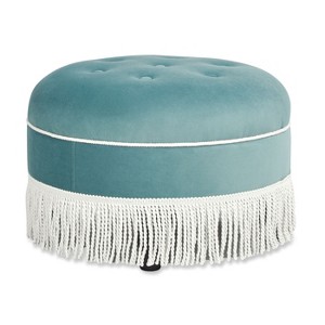 NicBex Modern 24" Round Ottoman Upholstered Footstools with Button Tufted Top for Bedroom and Living Room - 1 of 4