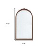 HomeRoots 42" Brown Crowned Top Antiqued Glass Arch Framed Accent Mirror - 3 of 4