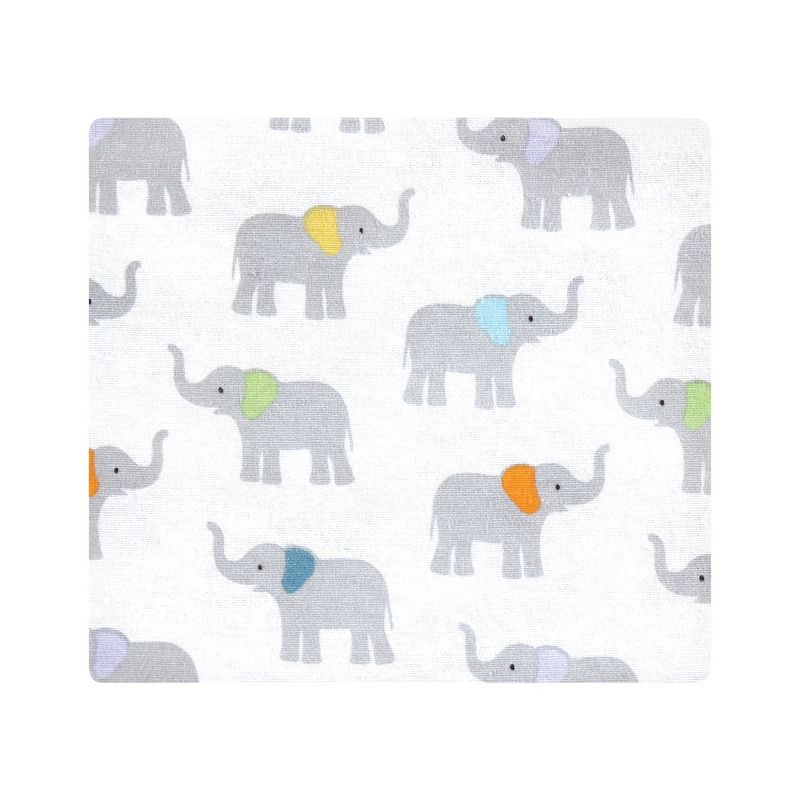 Hudson Baby Cotton Poly Flannel Receiving Blankets, Teal Elephant, One Size, 3 of 7