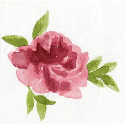 30ct Floral Disposable Napkins Burgundy - Spritz™