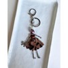 Wrapables Hanging Fashionista Doll Keychain, Crystal Rhinestone Keyring Bag Charm, Brown Animal Print - 4 of 4