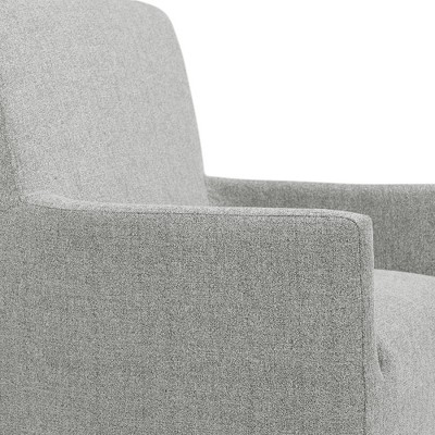 Gray Linen Upholstered Armchair with Casters