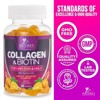 Biotin and Collagen Gummy Vitamins for Hair, Skin, and Nails - Extra Strength - 60 Gummies By Nature's Nutrition - 4 of 4
