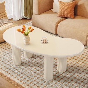 Tribesigns 46.46" White Cloud Coffee Table, Modern Cream Coffee Table - 1 of 4