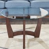 KWPZQEB Oval Coffee table, 48'' Glass Center Table with solid Wood Legs, Modern Coffee Table for living Room Bedroom & Balcony - 4 of 4