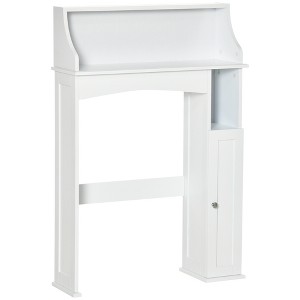 kleankin Over The Toilet Storage, Bathroom Organizer with Adjustable Inner Shelf, and Door Cabinet, White - 1 of 4