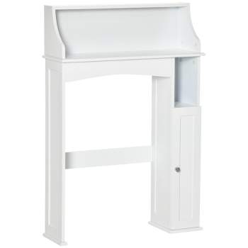 kleankin Over The Toilet Storage, Bathroom Organizer with Adjustable Inner Shelf, and Door Cabinet, White