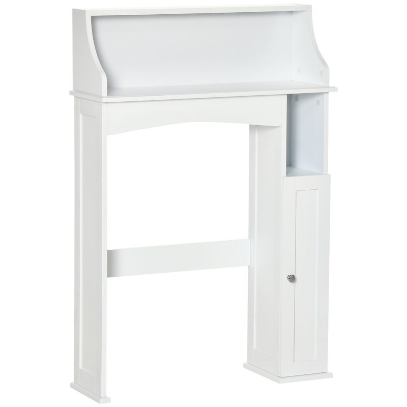 kleankin Over The Toilet Storage, Bathroom Organizer with Adjustable Inner Shelf, and Door Cabinet, White, 1 of 7