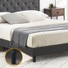 Full/Queen Upholstered Platform Bed w/Adjustable Tufted Headboard & Rivet Trim - 4 of 4