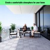 20 PCS Interlocking Deck Tiles Striped Pattern, 12" x 12" Square Light Gray Acacia Hardwood Outdoor Flooring for Patio, Bancony, Pool Side - 2 of 4