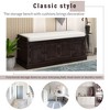 Wooden Shoe Bench with Storage Space Adjustable Shelves Detachable Cushion for Entryway - 4 of 4