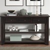 OUTSUPPLY Solid Pine Wood Console Table with 3 Drawers & 2 Shelves, Vintage Entryway Sofa Table - 3 of 4