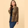 INSPIRE CHIC Women's Elegant Shawl Collar Long Sleeves Open Front Print Cardigan - 3 of 4