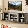 70" Modern Farmhouse TV Stand for 75 Inch TV, Media Console with Faux Stone & Glass Door for Living Room-3irtyhousy - 2 of 4