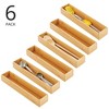 mDesign Stackable 15" Long Wooden Bamboo Drawer Organizer - 6 Pack, Natural Wood - 2 of 4