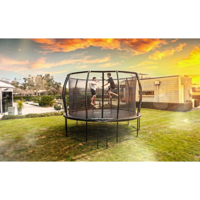 ALLSTAR 14 Ft Round Trampoline for Kids Outdoor Backyard Play Equipment Playset with Net Safety Enclosure and Ladder, 5 of 9