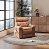 Oversized Power Rocker Swivel Recliner Chair - Heat and Massage,  Ergonomic PU Leather Single Sofa, Tall Back, Padded Seat, Lazy Chair - 3 of 4