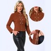Allegra K Women's Vintage Double-Breasted Motorcycle Zip-Up Steampunk Jacket - 2 of 4