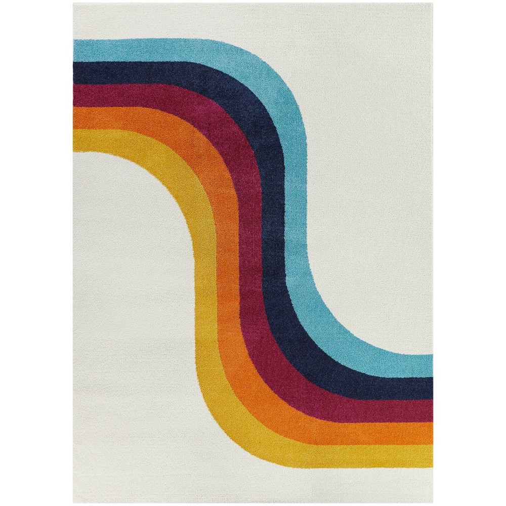 Photos - Area Rug 5'3"x7' Caroline Abstract Kids' Rug Cream - Balta Rugs: UV-Resistant, Stain-Resistant, Low Pile, Kids Room Rug
