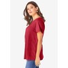 Roaman's Women's Plus Size Swing Ultimate Tee With Keyhole Back - 4 of 4