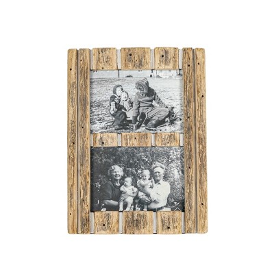 5x7 Inch 2 Photo Striped Driftwood Collage Picture Frame Wood, Mdf ...