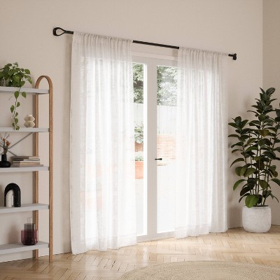 Matte Black Adjustable Loop Curtain Rod 42-120 Inch