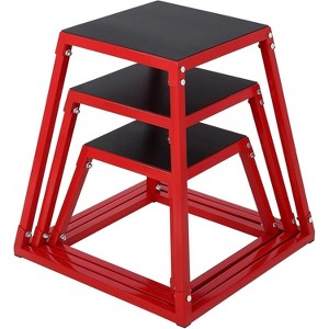 Acekool Plyometric Jump Box, Heavy-Duty Steel Plyo Box with Non-Slip Rubber Top, Multiple Heights, Home Gym Conditioning Step Up Platform - 1 of 4
