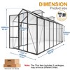 Gulches 6x14 FT Raised Base Polycarbonate Greenhouse Heavy Duty Aluminum Walk in Windproof All Season with Anchor Drainage Outdoor Backyard Black - 2 of 4