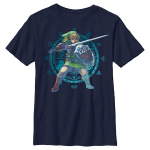 Boy's Nintendo Legend of Zelda Link Watercolor Pattern T-Shirt - 1 of 3