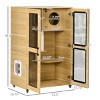 LAOTIES 48" Luxury Indoor Cat House with Wheels,Wooden Catio with Scratching Posts,Flap Door And Shelves - 3 of 4