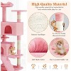 Sevobal Pet Tower Cat Tree Tower, Multi-Level With Sisal Grab Post, Indoor Apartment With Ladder, Plush Toys, Rest And Play, Pink, 19.7″*19.7″*53.14″ - 4 of 4