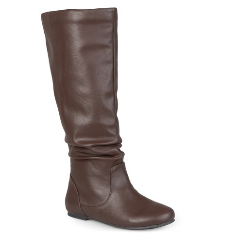 Journee Collection Womens Jayne Round Toe Riding Boots Brown 8.5 : Target