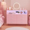 Acekool Smart Dresser - 6 Drawer LED Storage with Charging Station - 3 of 4