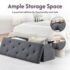 Kumasinova Folding Storage Ottoman,End of Bed Bench with Storage Space,Linen Ottoman Foot Rest for Living Room,Bedroom,Entryway,Gray - 2 of 4